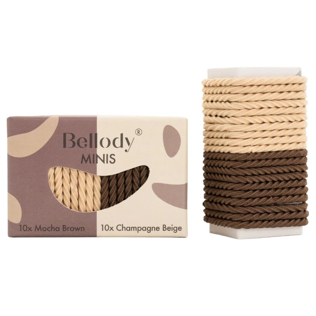 Haargummie Mini Elastiek - Bruin en Beige