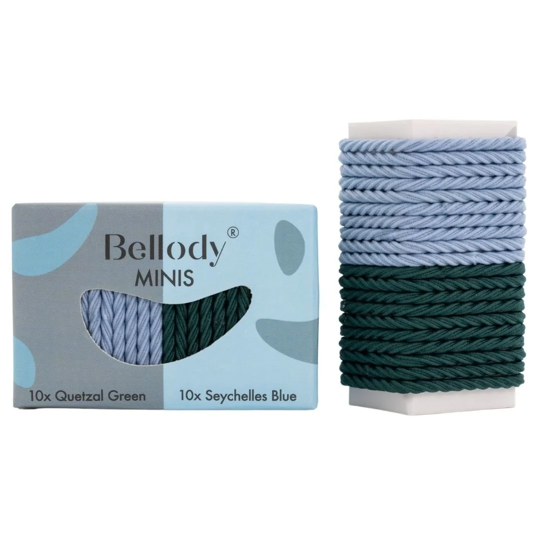 Haargummie Mini Elastiek - Groen en Blauw
