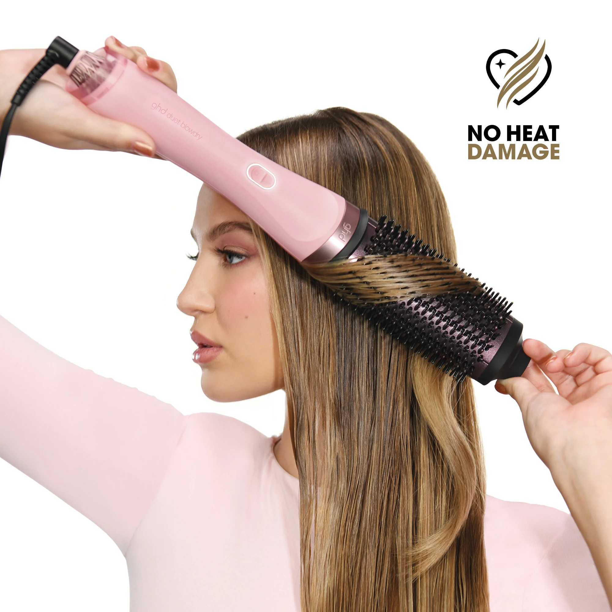 Duet Blowdry 2-in-1 Hair Dryer Brush - Pink Collection - Image 4