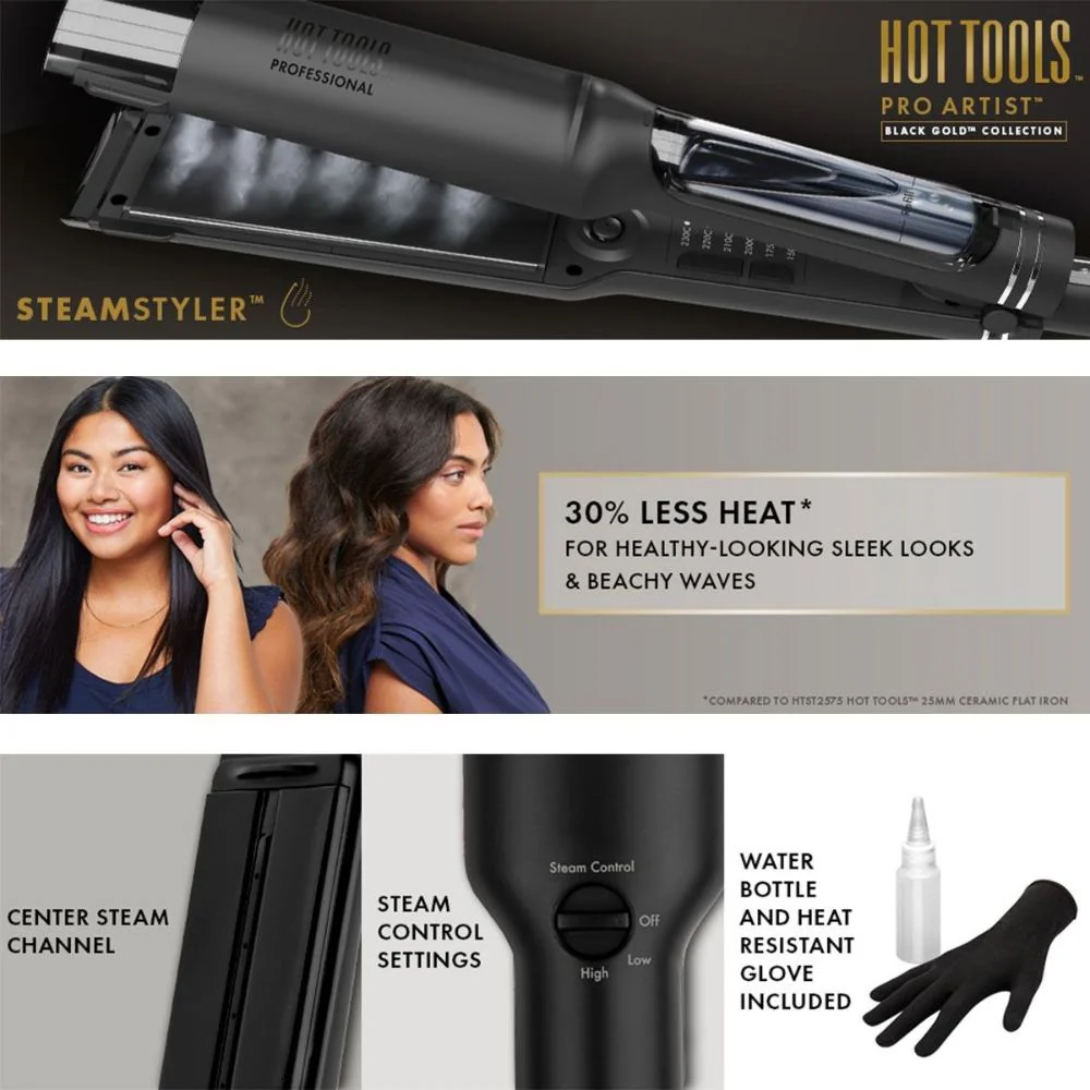 Professional Black Gold Steam Styler - Image 6