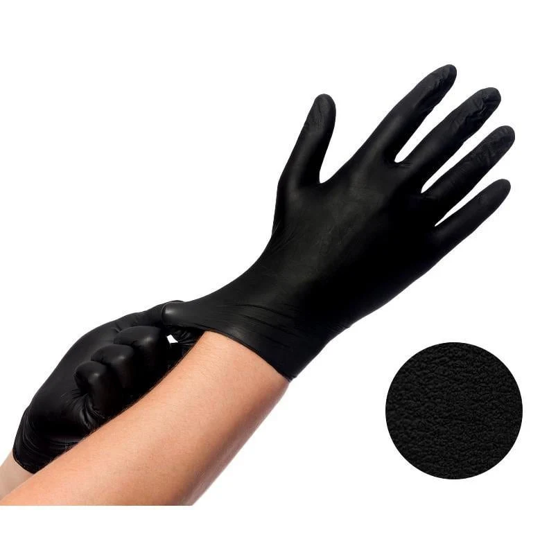 Nitrile Handschoen Zwart Poeder/Latex vrij - 100stuks