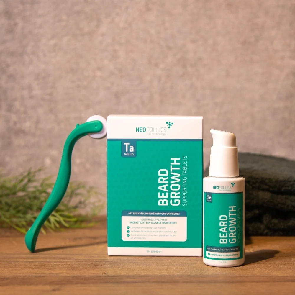 Baardgroei Pakket - Tablets + Serum + Roller - Image 6