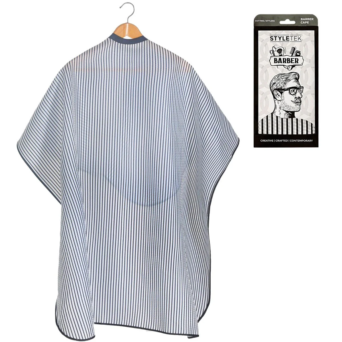 Kap/Verfmantel Pin Stripe met drukknopen - 152x120cm