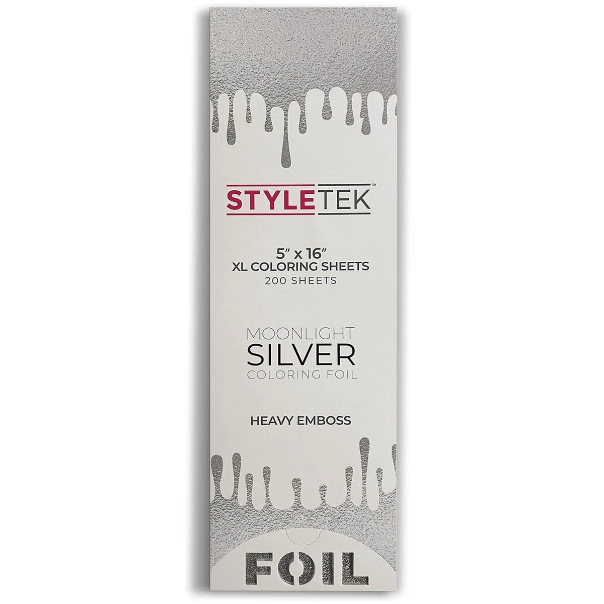 5"x16" Moonlight Silver Emboss Folie Sheet - 200 stuks