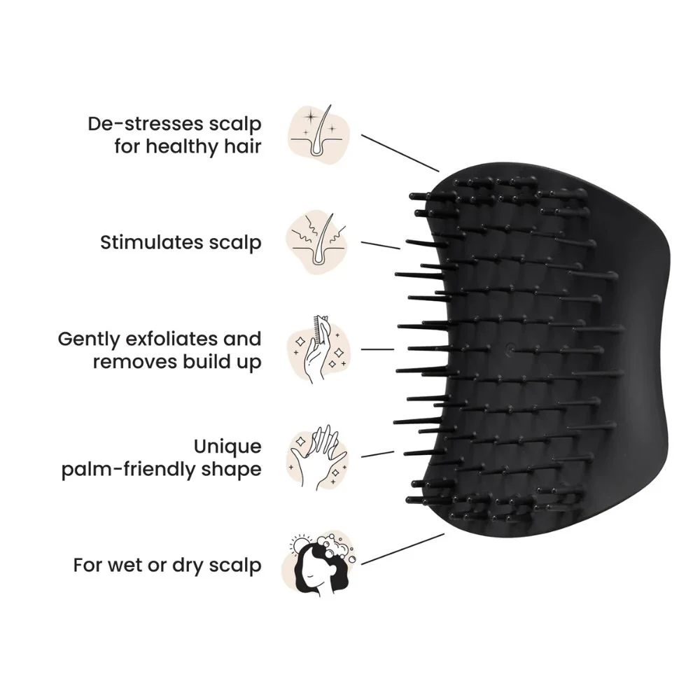 Scalp Exfoliator & Massaging Brush - Black - Image 2