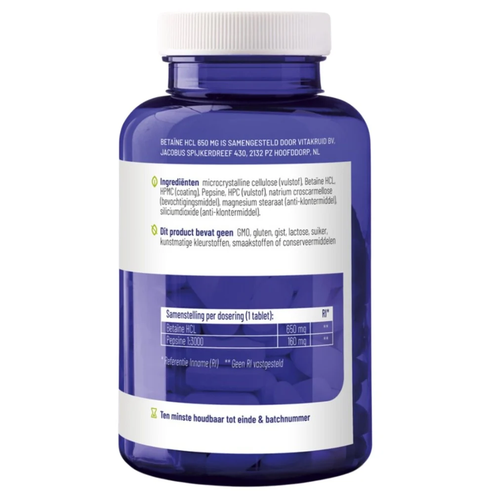 Betaïne HCL 650mg - 120pcs - Image 4